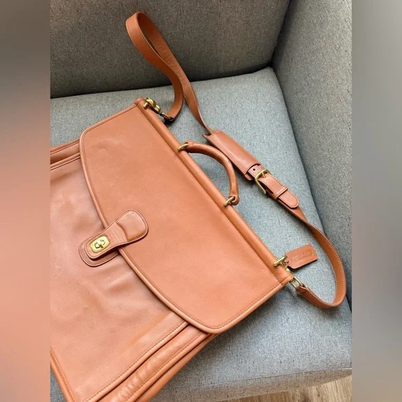 Vintage COACH Vintage 2way Briefcase Hand Bag Business K9Z 5266 Leather Brown - Picture 3 of 14